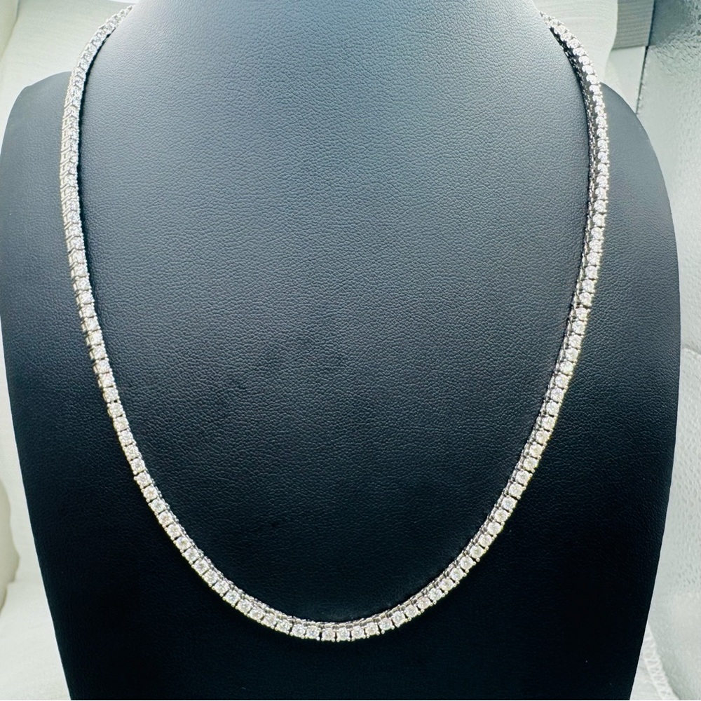 Radiant White Moissanite Tennis Necklace for Women